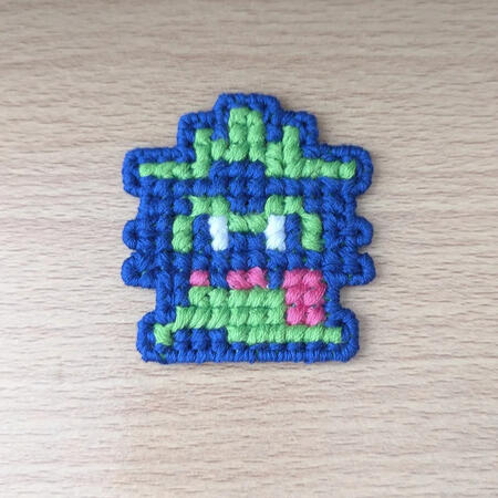 Ralsei cross stitch patch