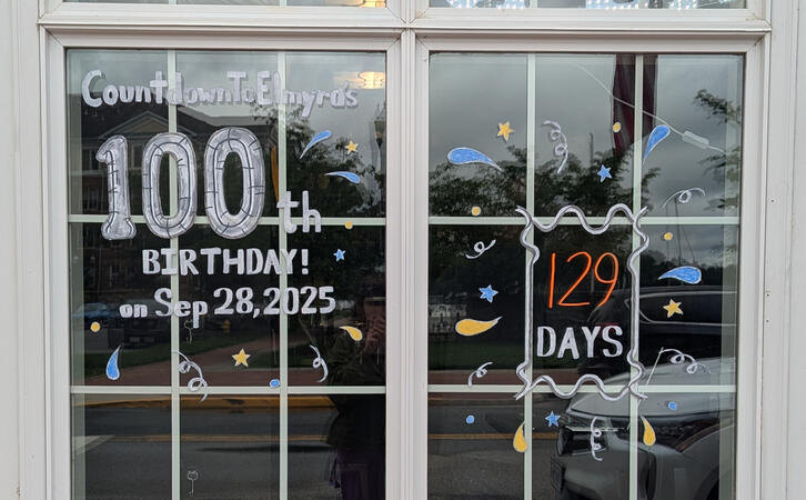 100th Birthday Countdown Window Mural