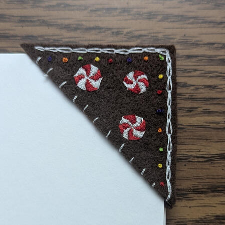 Gingerbread embroidered bookmark