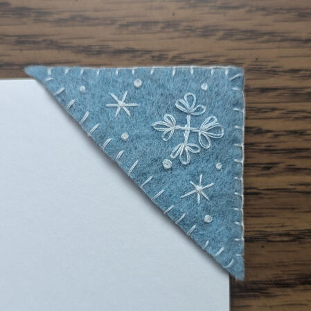 Snowflakes embroidered bookmark