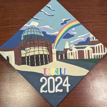 Painted grad cap CNU class of 2024