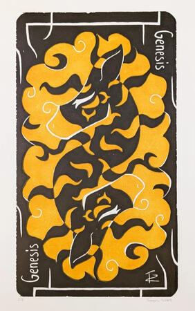 Genesis woodblock print