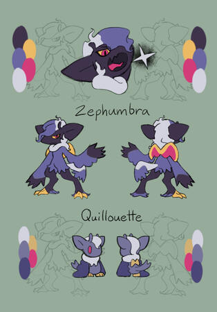 Zephumbra and Quillouette Pokesonas